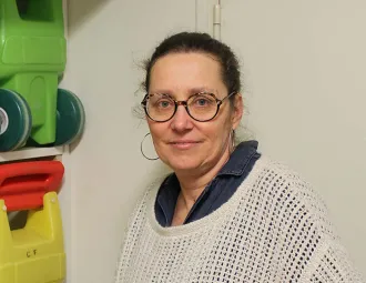 Nathalie Hauguel sur son lieu de travail.