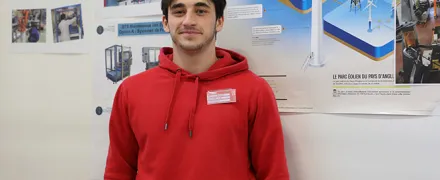 Baptiste est étudiant en BTS Maintenance des systèmes éoliens.