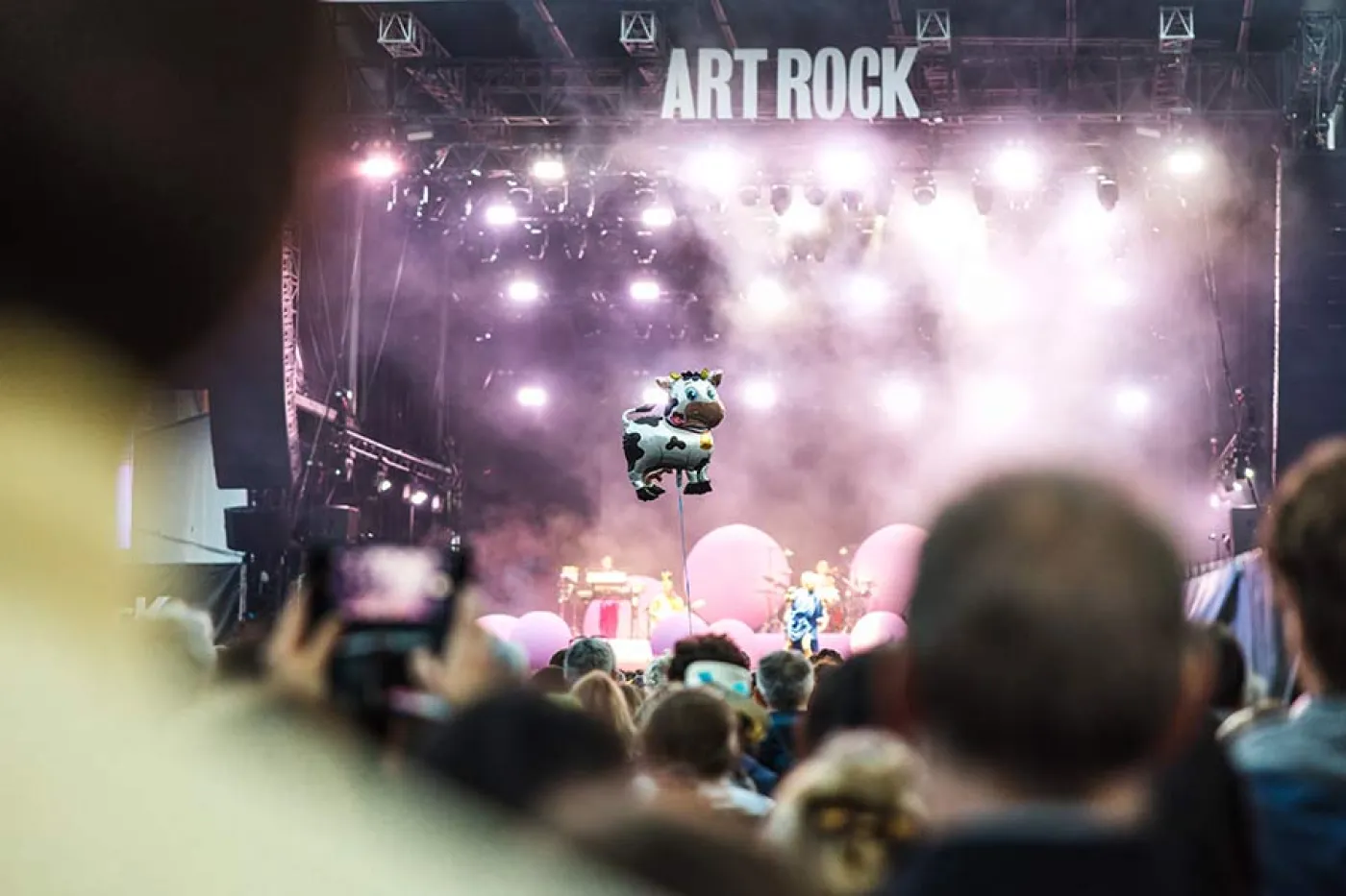 Des spectateurs devant une scène du festival Art Rock