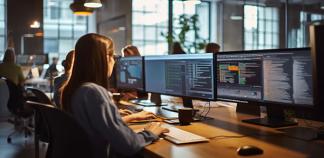 Une équipe de développeurs de logiciels en train de coder